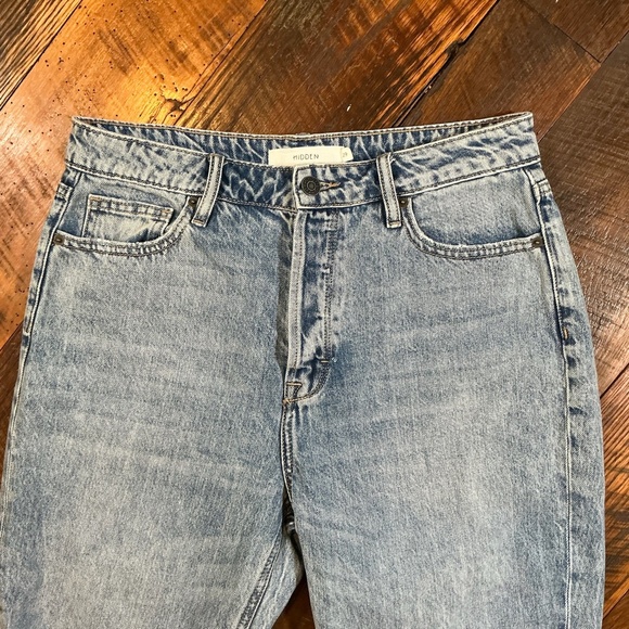 HIDDEN Jeans High Rise Distressed Straight Women’s Size 29 Light Wash Button Fly - Picture 5 of 12